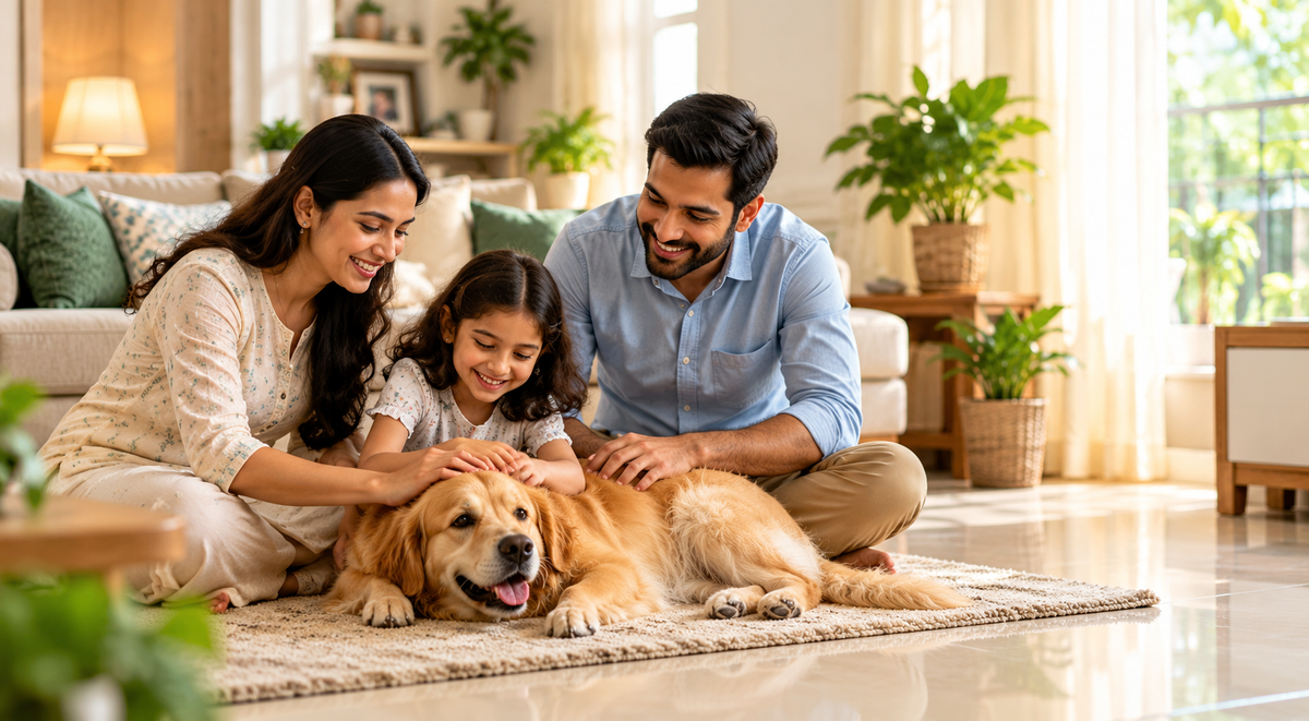 Family enjoying time together at home